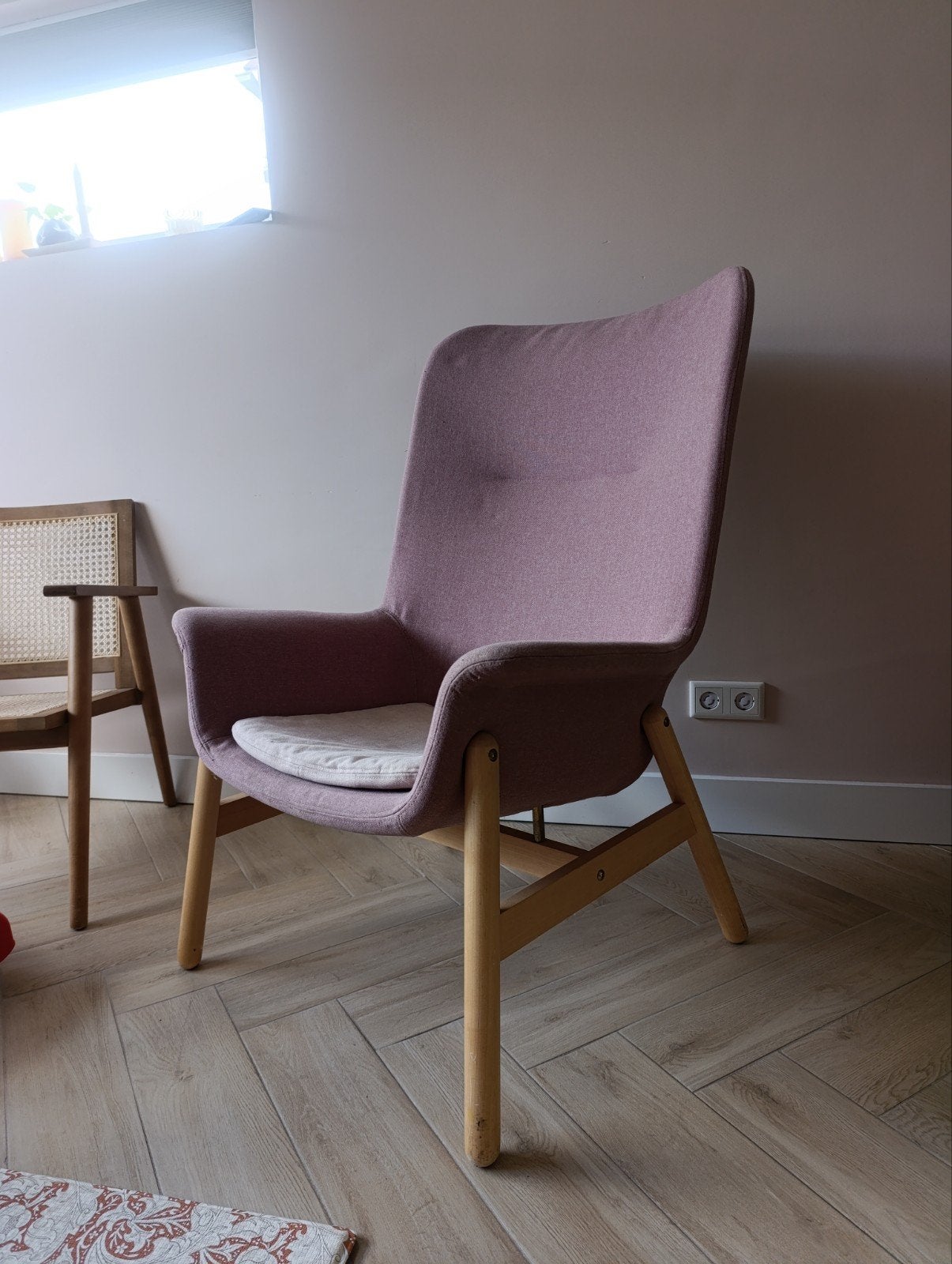 Ikea VEDBO - feautuil met hoge rugleuning, Ophalen, 75 tot 100 cm, Zo goed als nieuw, Stof