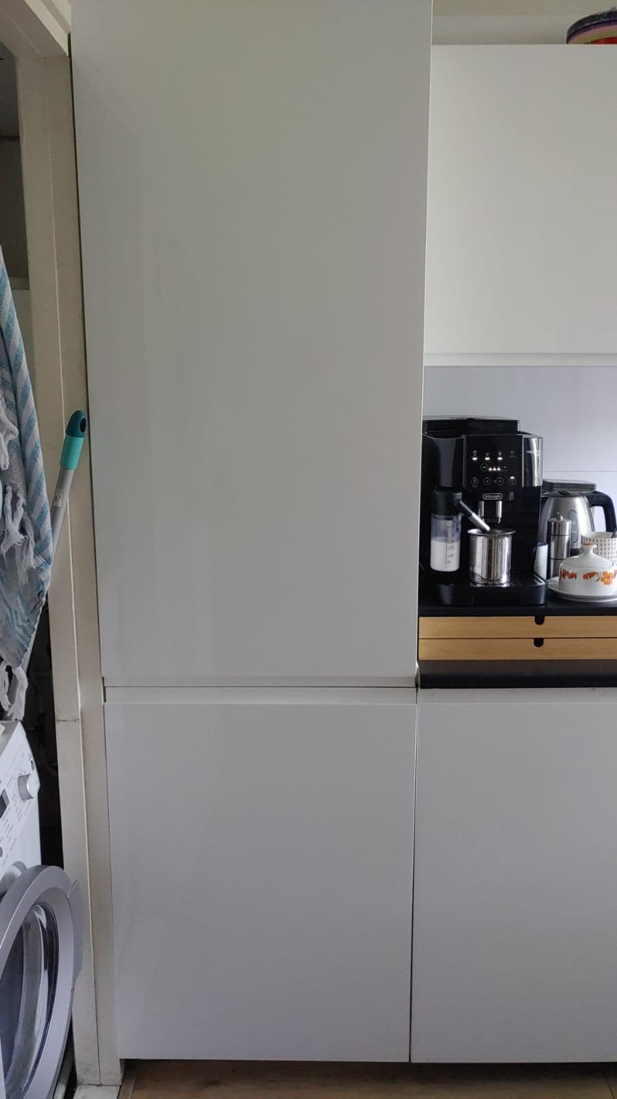 keuken - gratis - met apparatuur, Huis en Inrichting, Keuken | Complete keukens, Ophalen, Gebruikt, Wit, Enkelwandige keuken