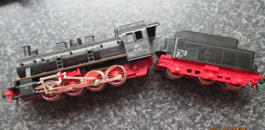 Fleischmann 4145 (BR 55 2781) STOOMLOCOMOTIEF met KOLENWAGEN, Wisselstroom, Wagon, Ophalen of Verzenden, Zo goed als nieuw