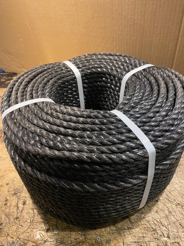 TOUW POLYPROP 10mm rollen a 220mtr  zwart, Ophalen, Nieuw, Lijn of Blok