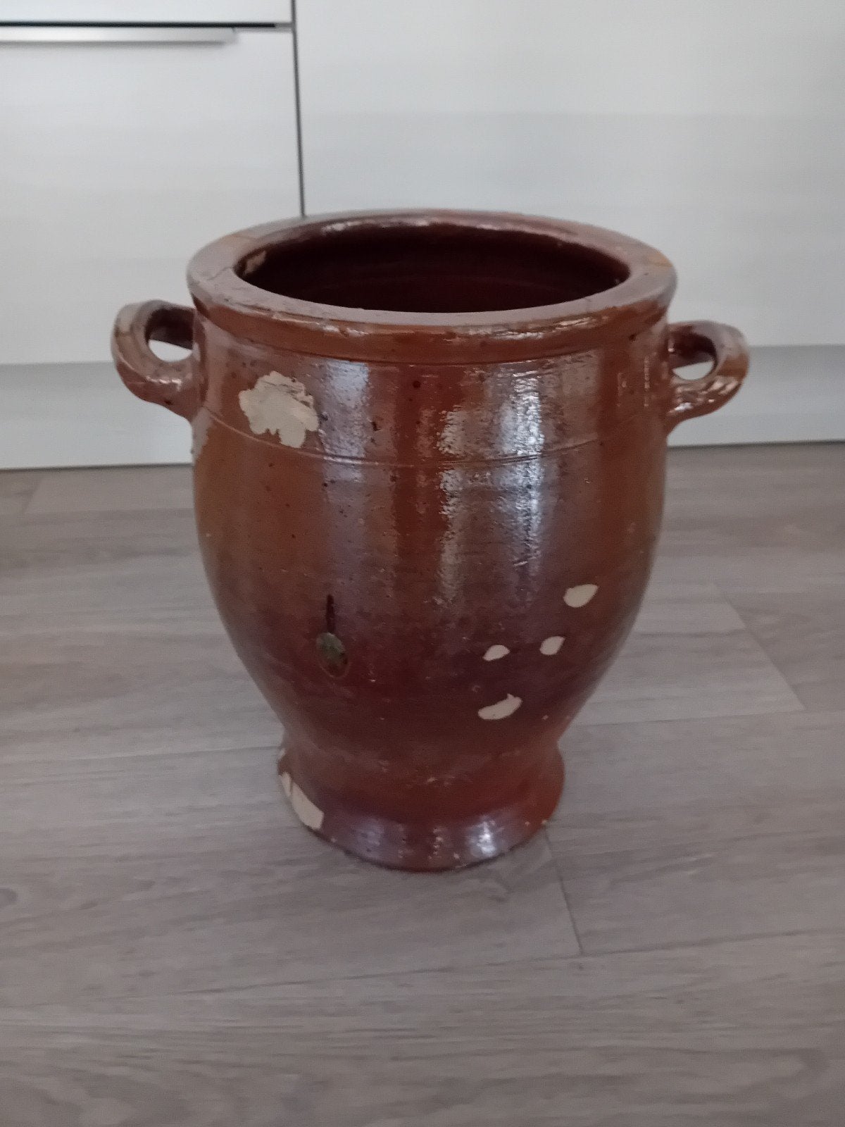 Keulse pot met handvatten - Bruin geglazuurd, Ophalen