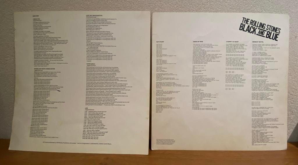 Inlegvel voor 2 Rolling Stones LP's - Black and Blue, Gebruikt, Inclusief insert, Ophalen of Verzenden, 1970 - 1979