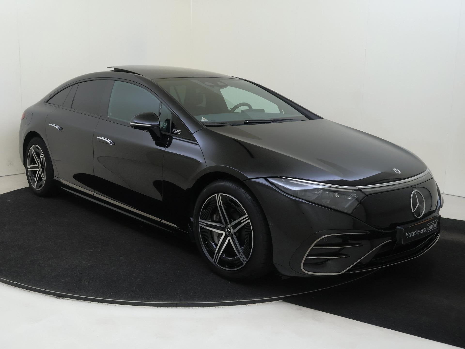 Mercedes-Benz EQS 450+ AMG Line 108 kWh / Panaromadak / Luch, Auto's, Automaat, Gebruikt, 124 €/maand, Zwart