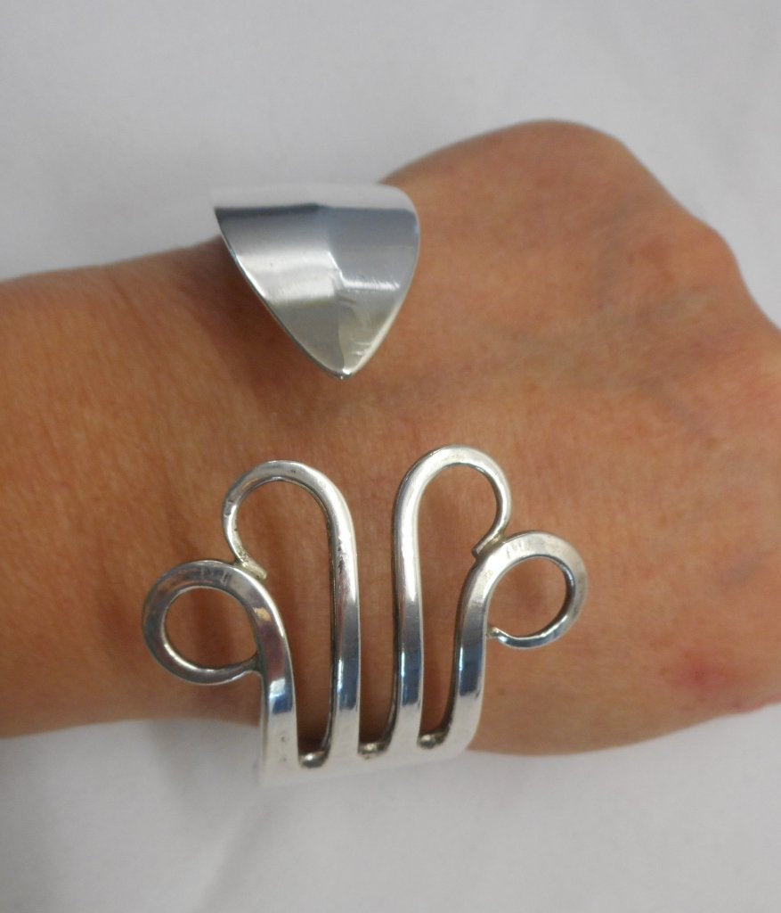 Zilveren antieke armband gemaakt van een vork nr.2000, Verzenden, Zilver, Armband