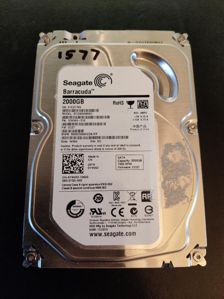 Seagate Barracuda 2TB [HDD-1577x] 26-5, Intern, Ophalen of Verzenden, Niet werkend, SATA