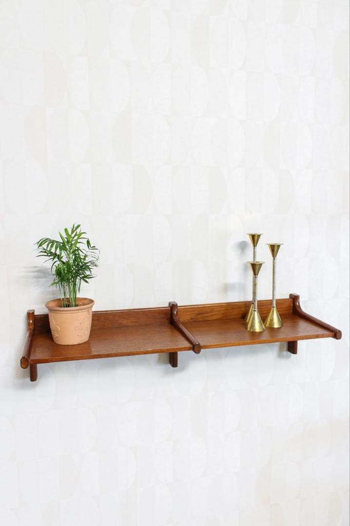 Vintage teak wandplank jaren '60 Deens design, Gebruikt, Vintage, Vintage, Vintage