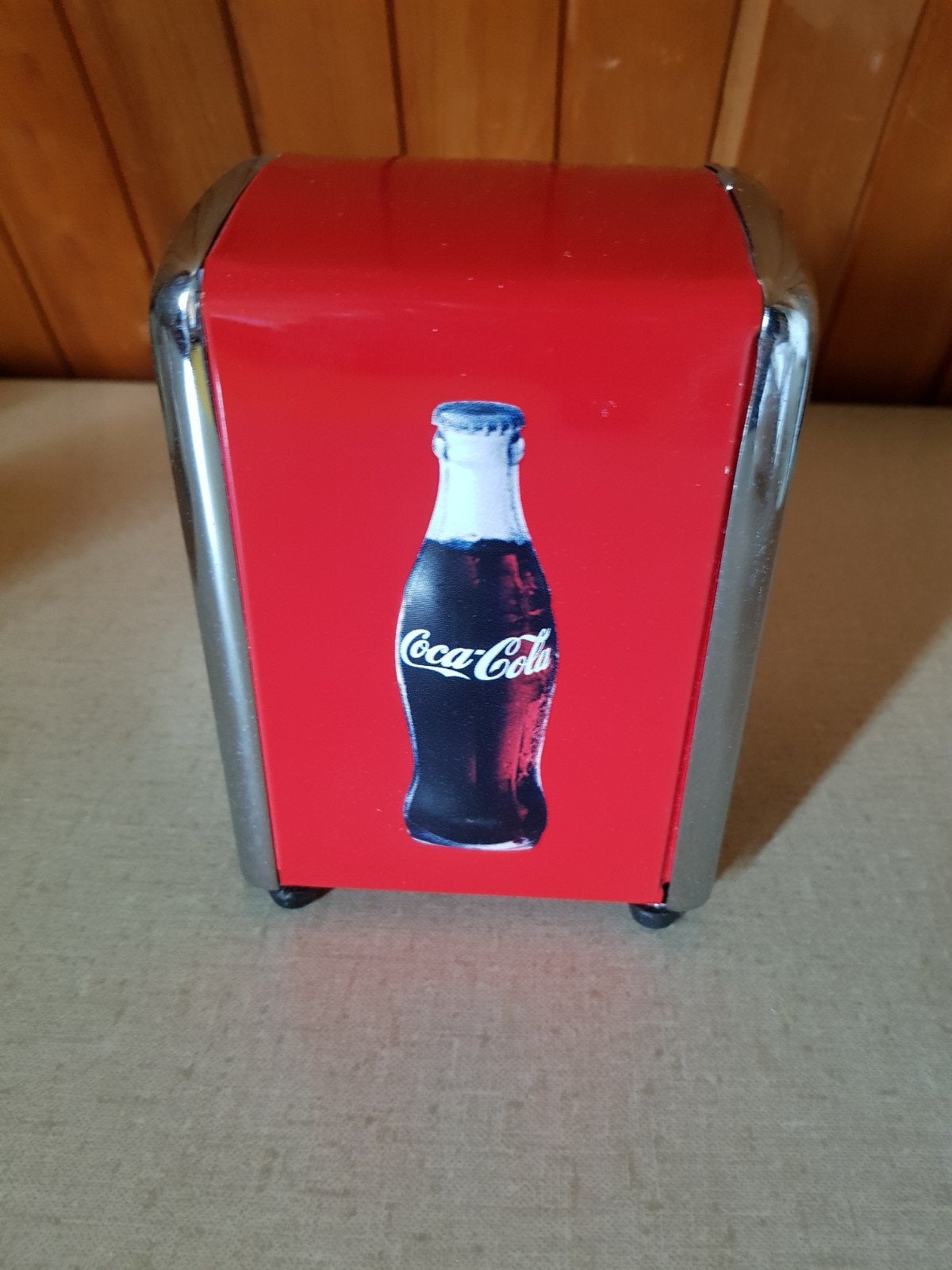 Vintage Coca-Cola servettenhouder, Ophalen of Verzenden, Gebruikt, Gebruiksvoorwerp