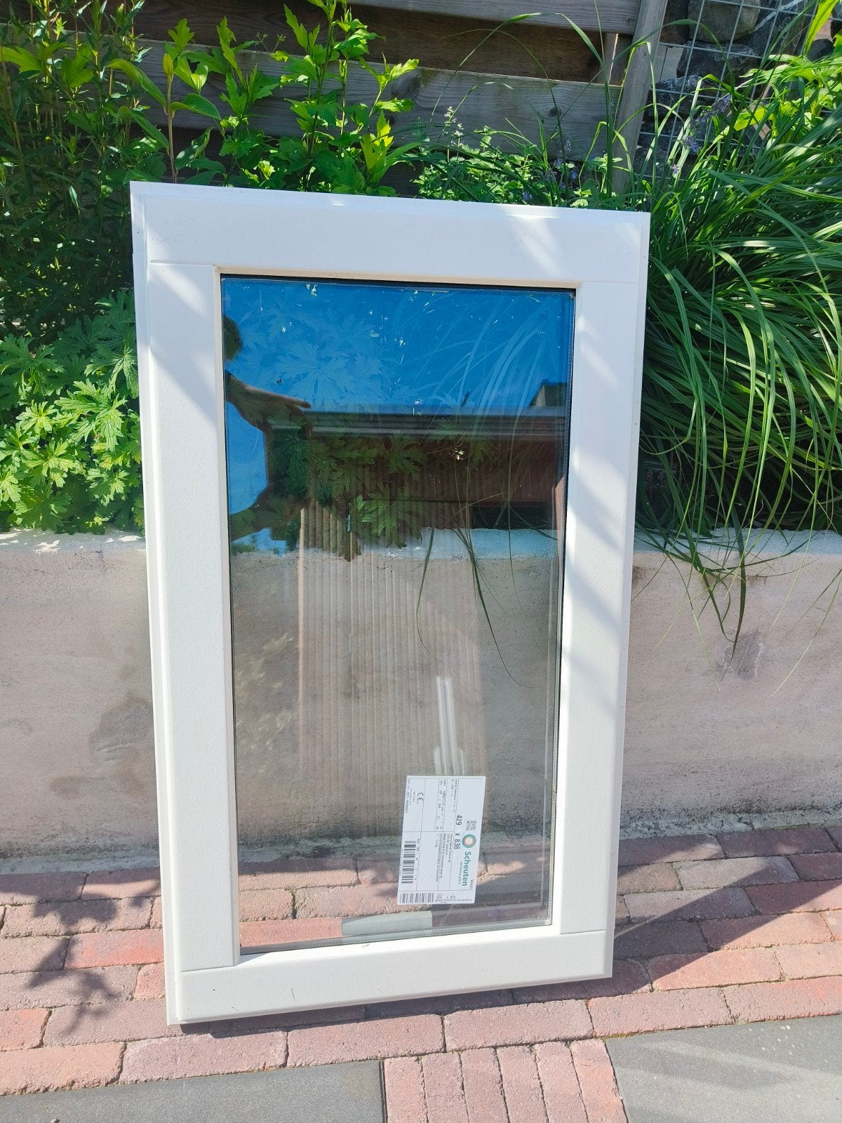 Raamwerk met glas (zelf monteren) 99,6 x 58,6 cm, Ophalen, Gevelraam of Ruit, Gebruikt, Minder dan 80 cm