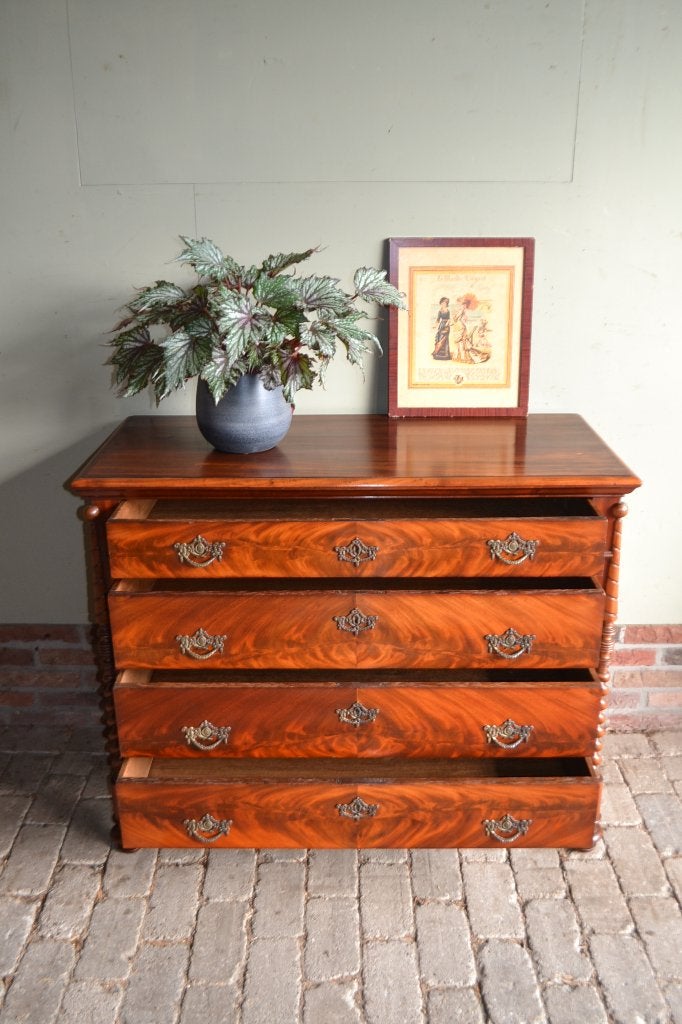 Prachtige antieke mahonie houten ladekast, dressoir., Verzenden