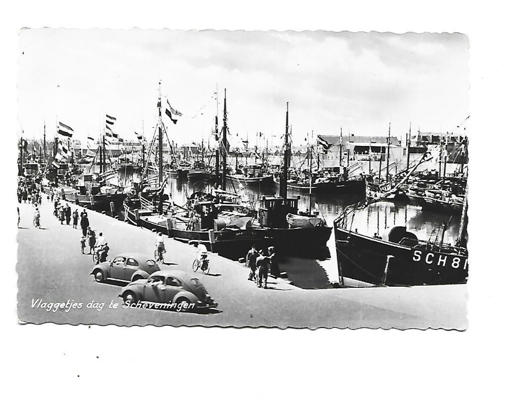 Scheveningen -Vlaggetjes dag, Verzenden, 1940 tot 1960, Ongelopen, Zuid-Holland
