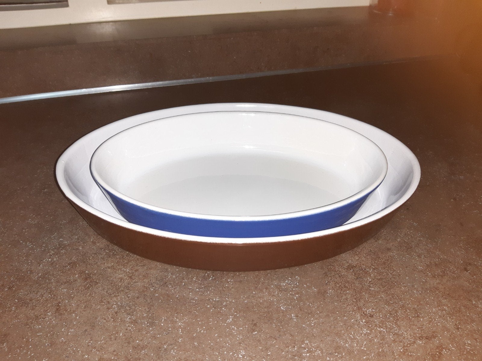 oven schaal set ovaal Emile Henry France uitmuntende staat, Ophalen of Verzenden, Zo goed als nieuw
