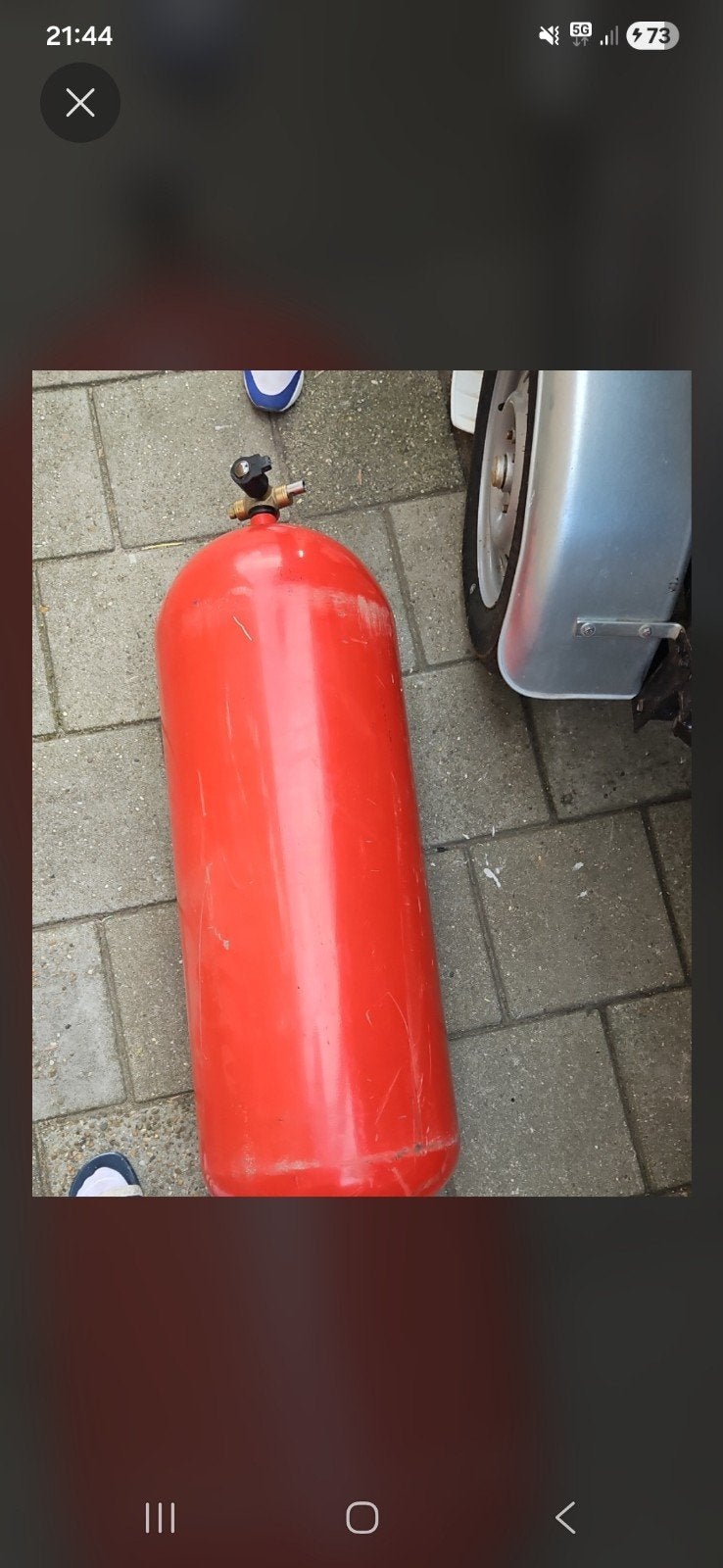 Rode gasfles/druktank, gebruikt, 25 tot 100 liter, Ophalen, Gebruikt, 10 bar of meer