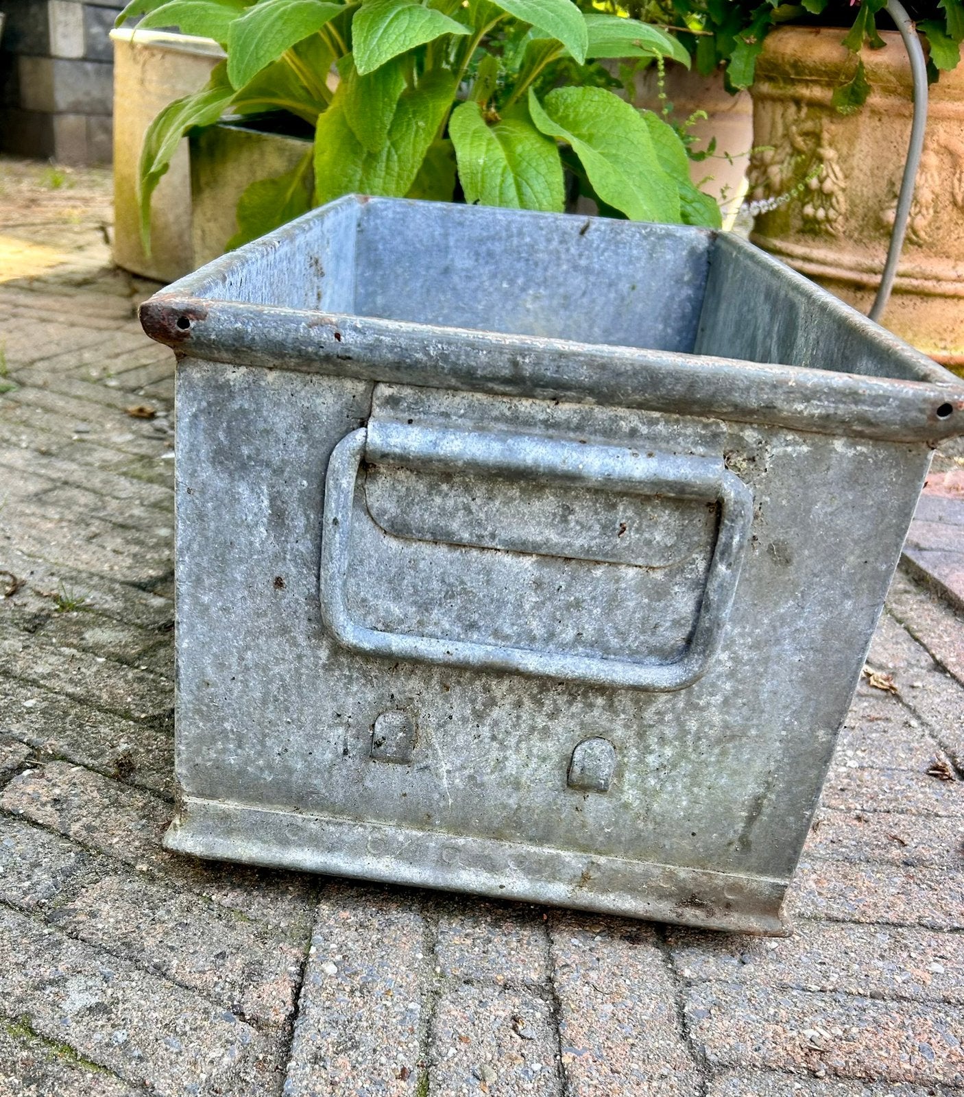 Zinken bak met handvat - Vintage look, Antiek en Kunst, Ophalen