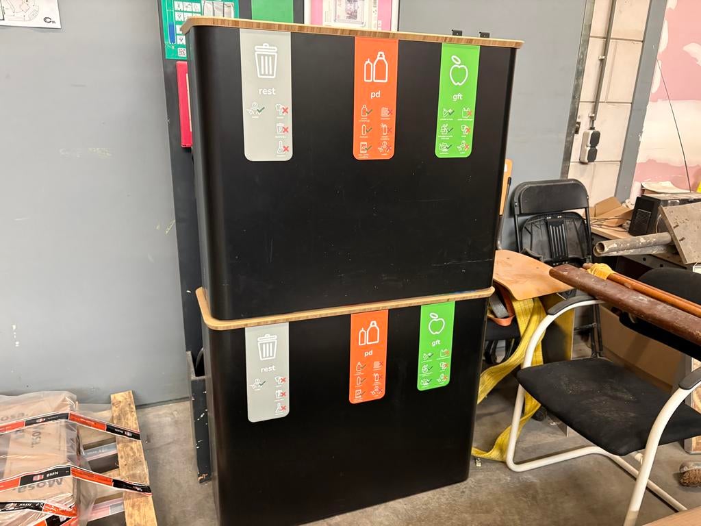 Prullenbak voor afvalscheiding - BinBin, Huis en Inrichting, Woonaccessoires | Prullenbakken, Overige materialen, Gebruikt, 40 liter of meer