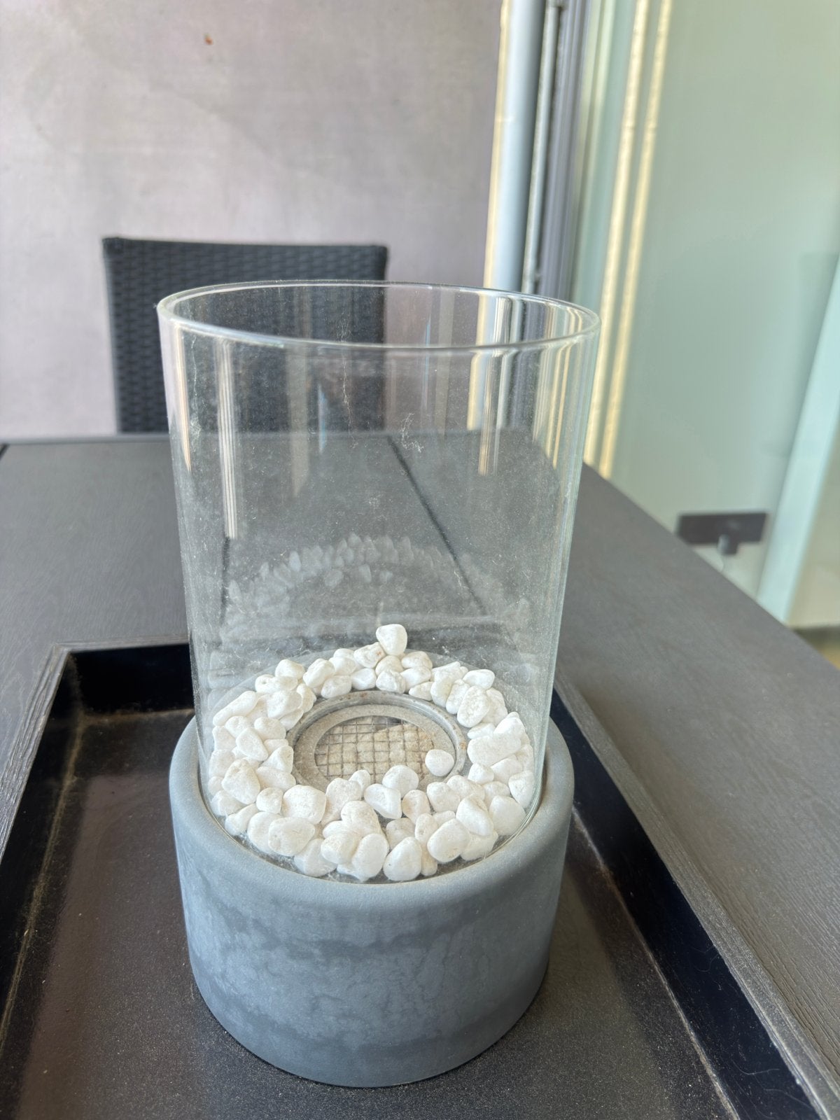 Bio ethanol kandelaar met glazen ombouw, Ophalen, Gebruikt, Vrijstaande haard, Overige soorten