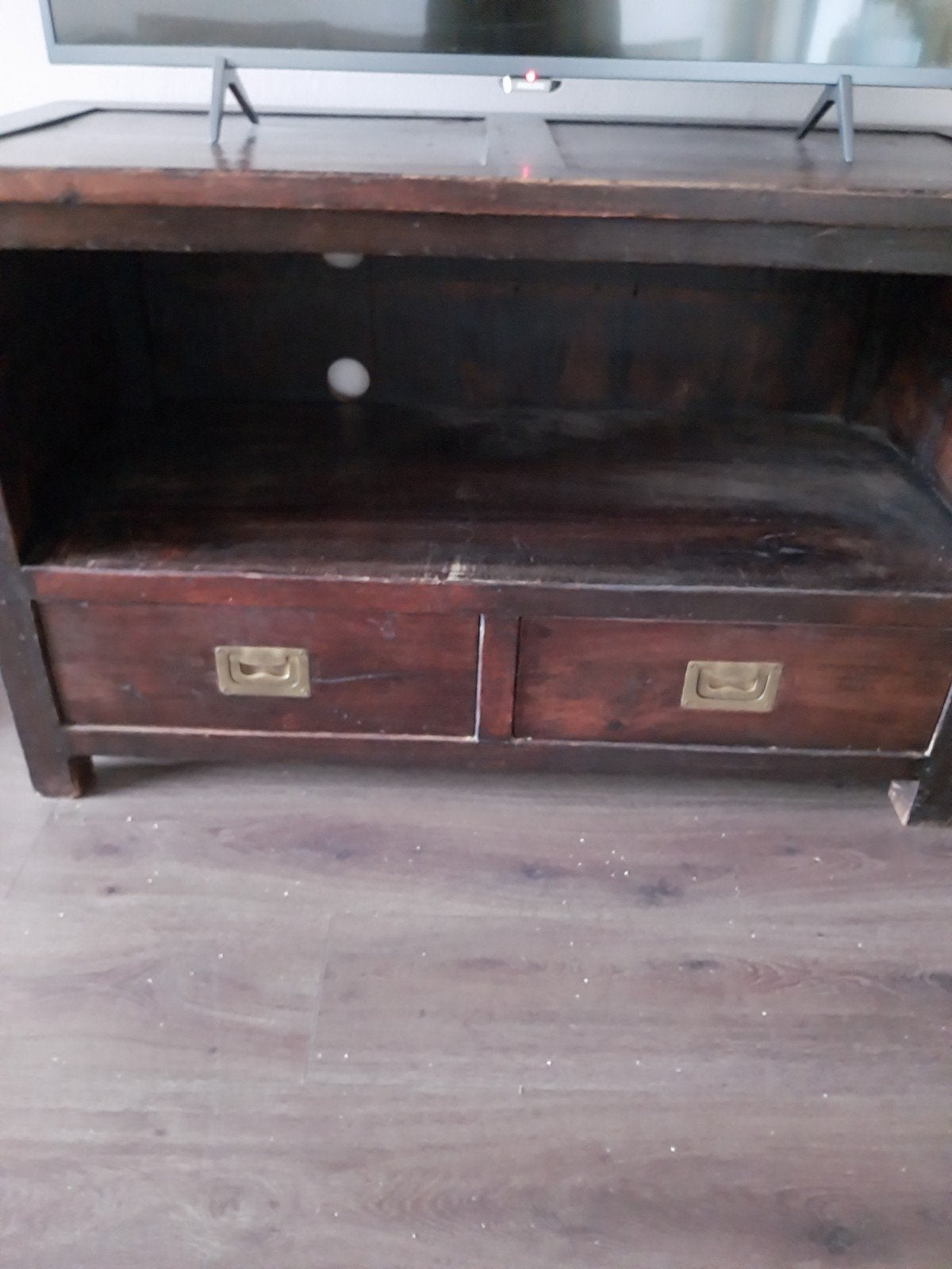 Vintage Teakhouten TV-meubel met lades, Ophalen, Gebruikt, 100 tot 150 cm, Teakhout
