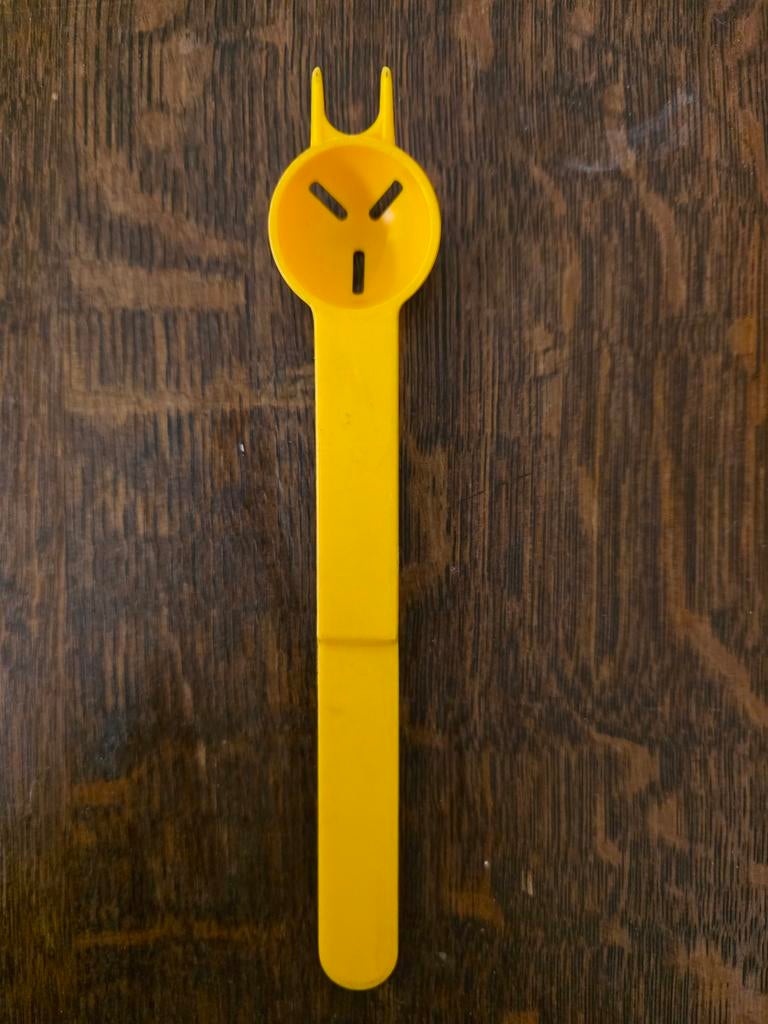 Tupperware Zuurkatje Geel – Augurkenlepel – Vintage, Tupperware, Geel, Overige typen, Ophalen of Verzenden