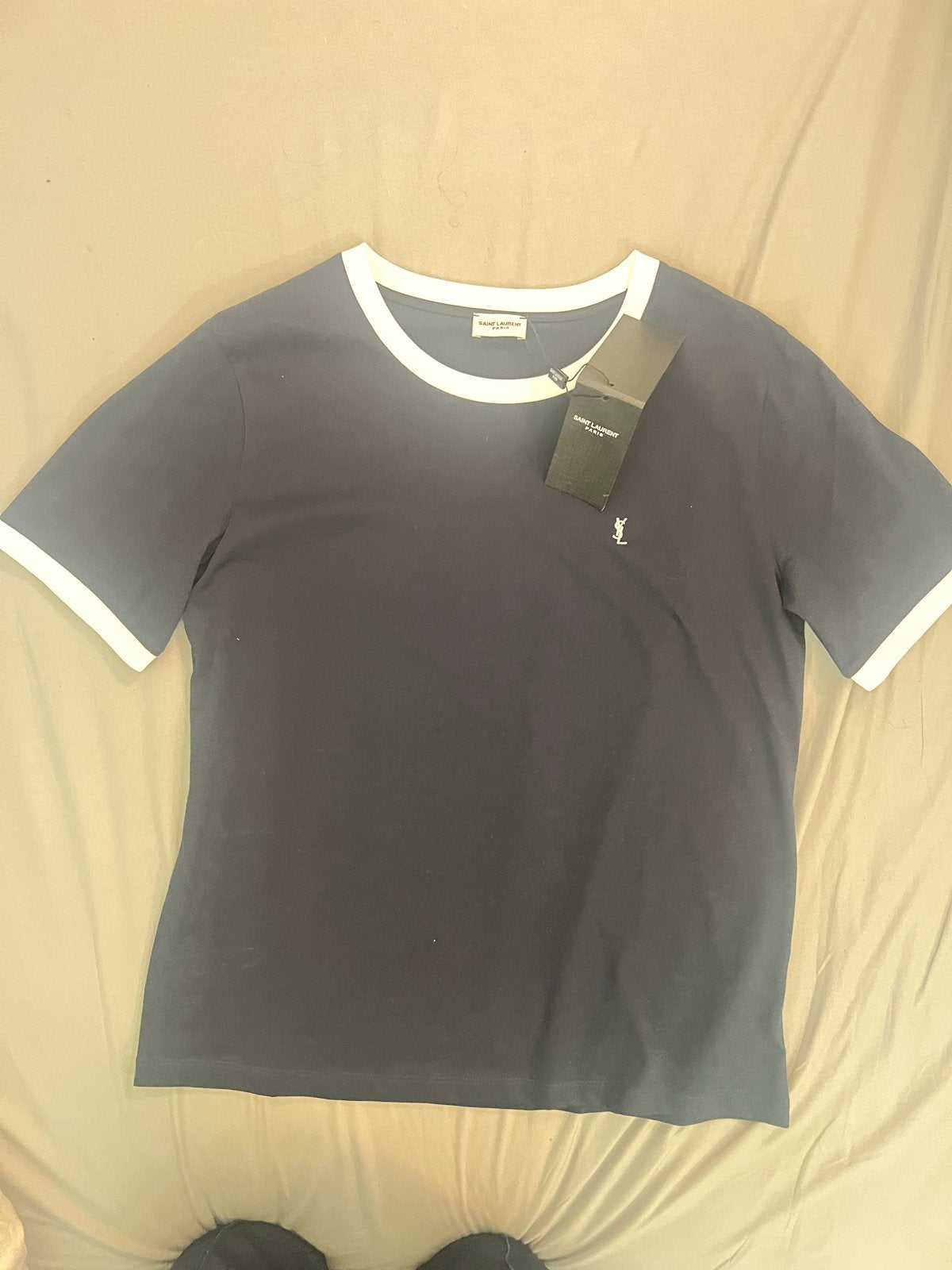 YSL Donkerblauw T-shirt Maat L Nieuw, Ophalen of Verzenden, Nieuw, Blauw