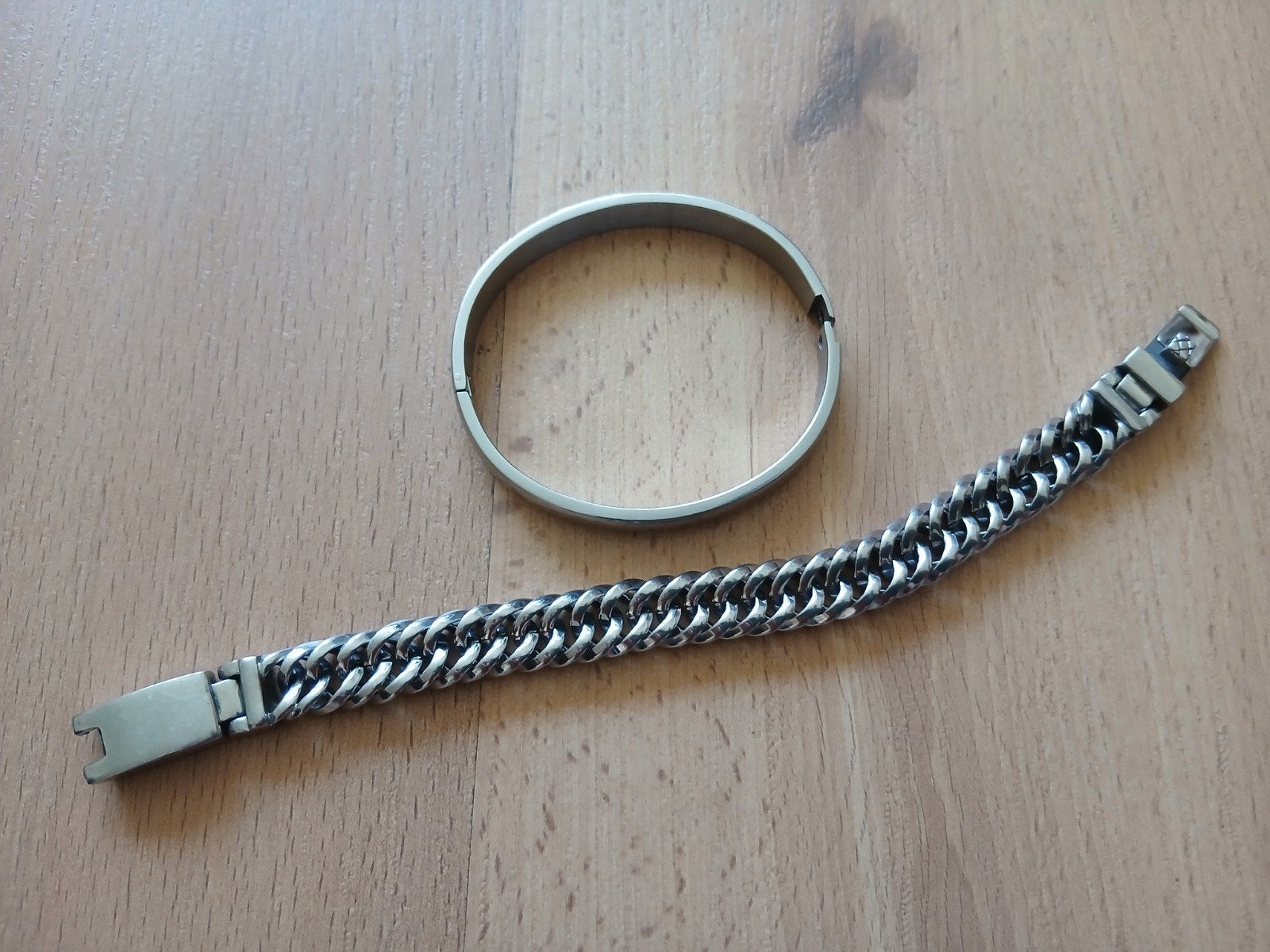 armband en slavenarmband metaal zilverkleurig., Ophalen of Verzenden, Gebruikt