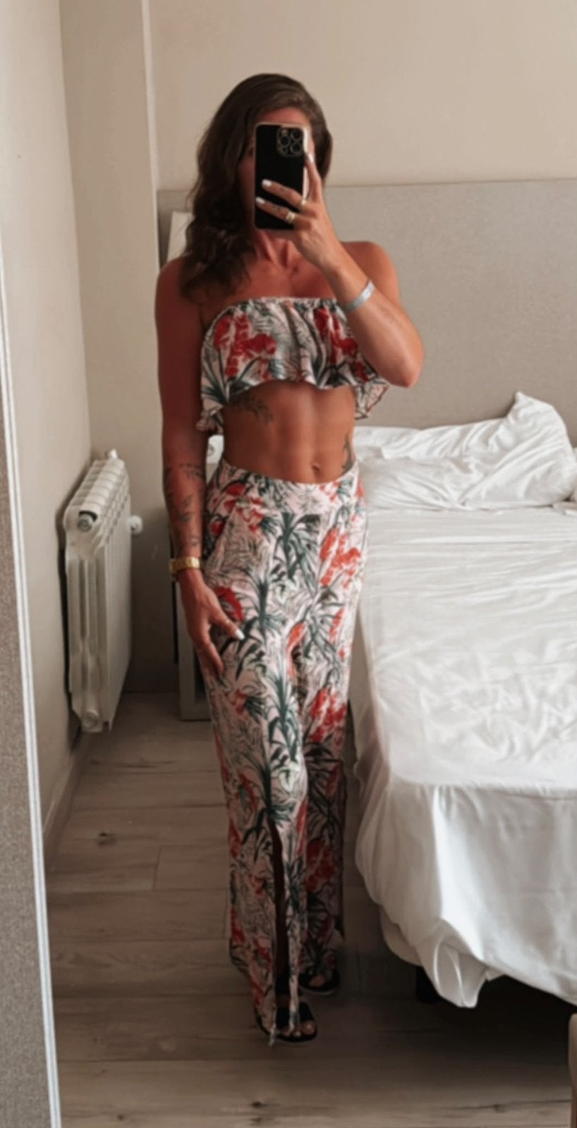 GUESS Tweedelige set 'Briana' met bloemenprint maat S, Kleding | Dames, Ophalen of Verzenden, Zo goed als nieuw
