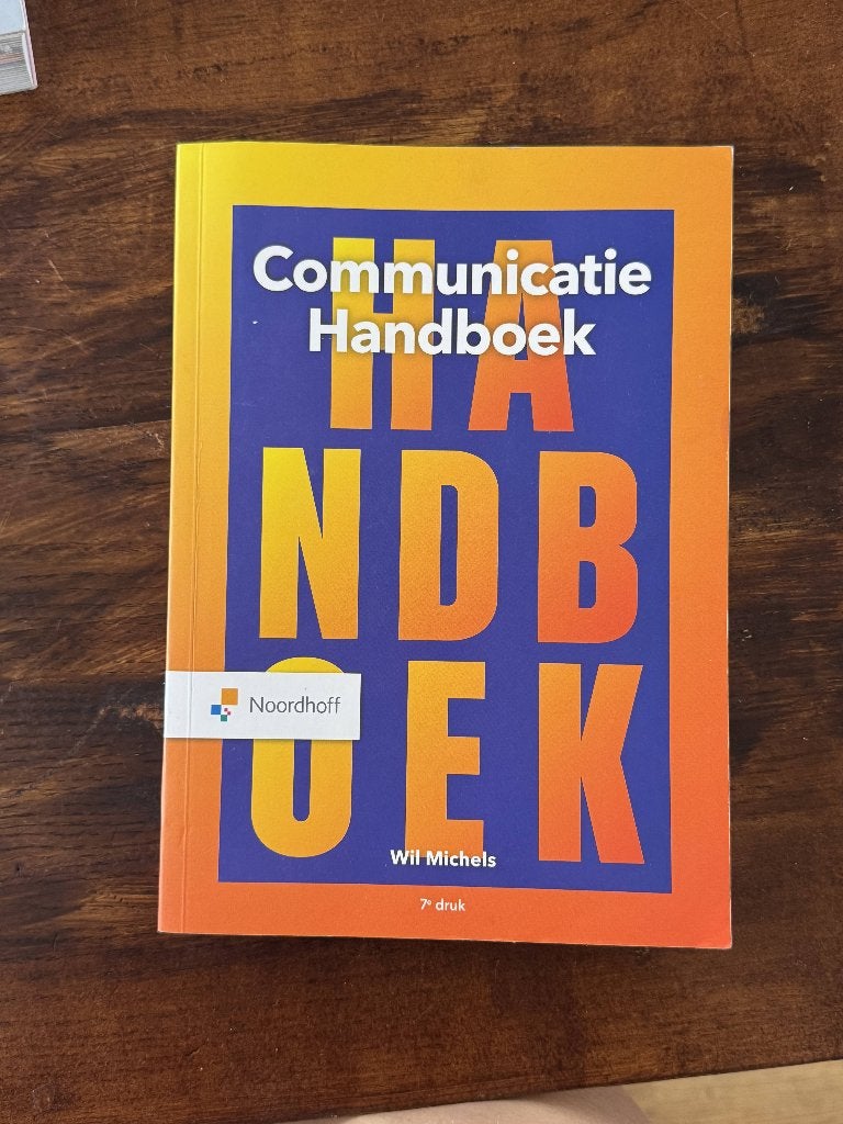 Communicatie Handboek (7e druk), Boeken, Studieboeken en Cursussen, Ophalen, HBO, Zo goed als nieuw, Noordhoff Uitgevers