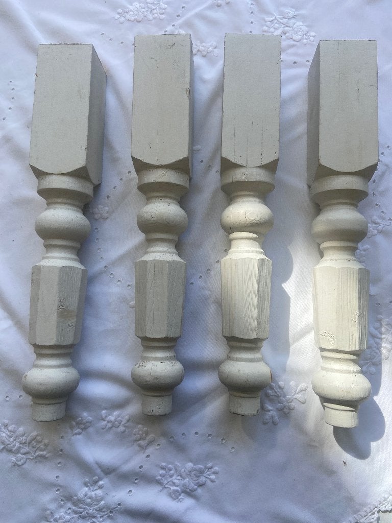 Set van 4 gedraaide houten tafelpoten, Huis en Inrichting, Ophalen, Tafelpoot, Minder dan 50 cm, Gebruikt