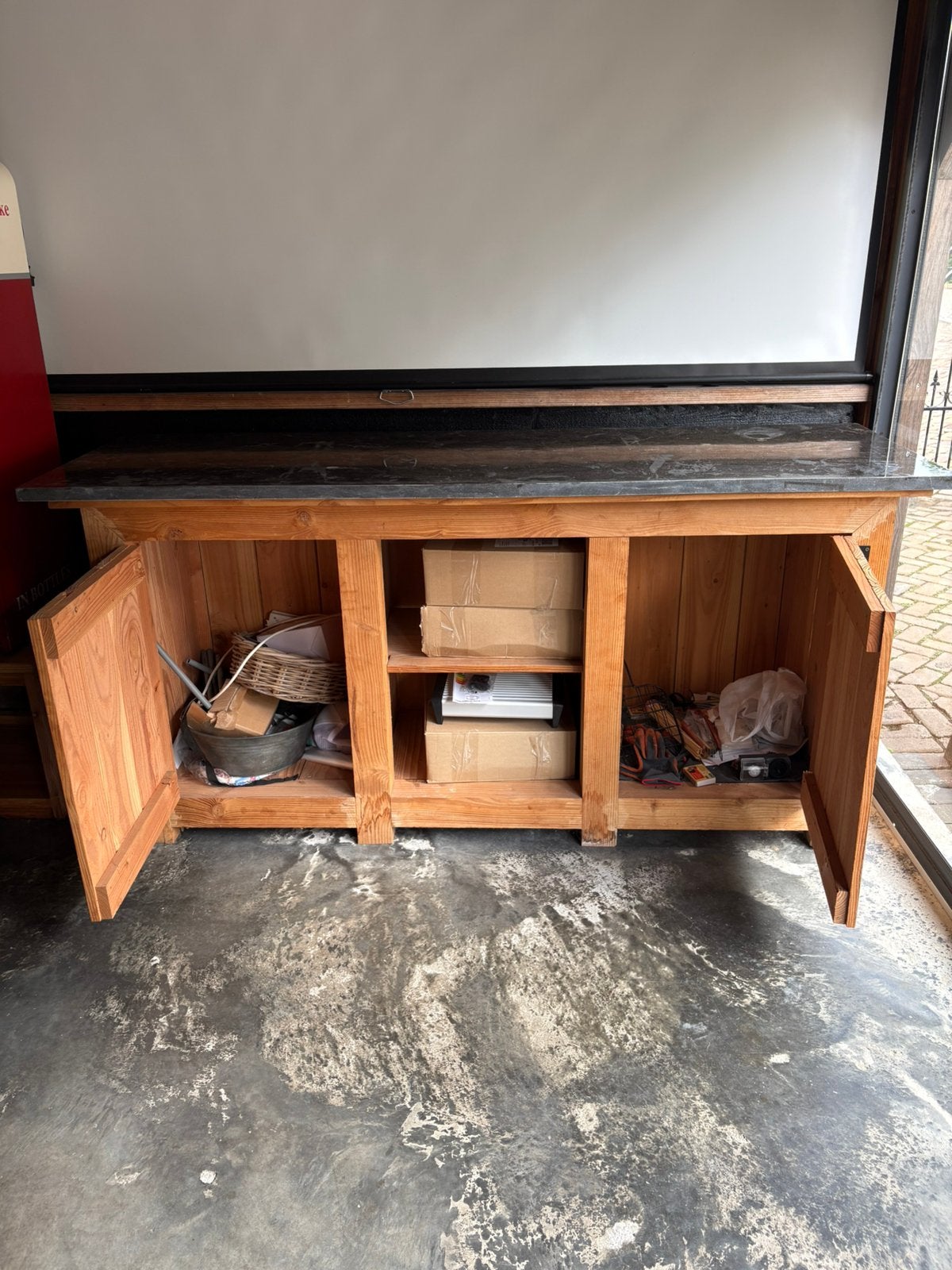 Grenen dressoir kast, 150 tot 200 cm, Ophalen of Verzenden, Landelijk grenen, Grenenhout