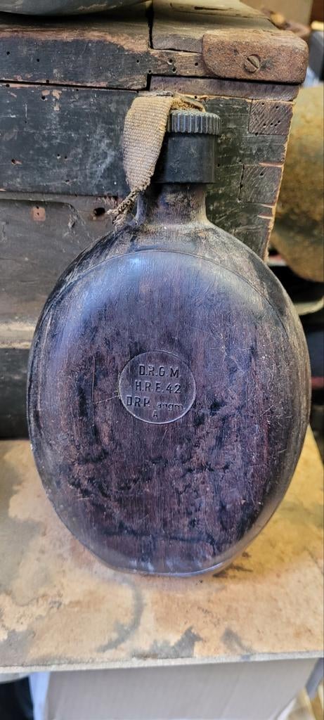 Duitse wo2 veldfles kokosnoot te koop, Ophalen of Verzenden, Landmacht, Duitsland, Overige typen