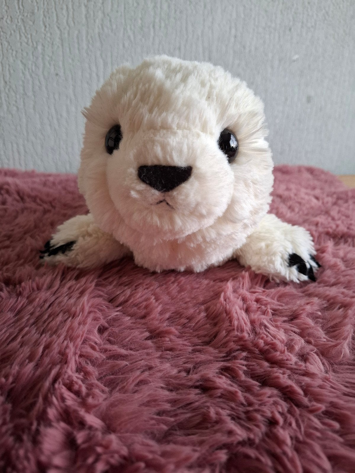 Schattige witte zeehond pup knuffel -, Overige merken, Overige karakters, Overige typen, Ophalen of Verzenden