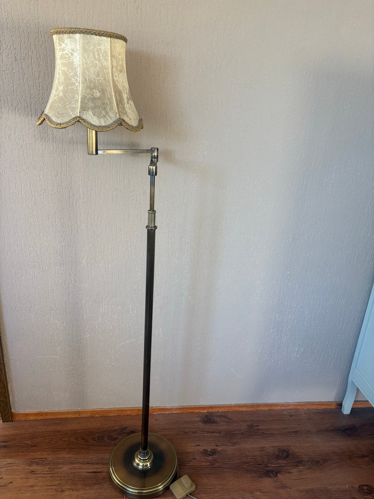 Vintage Messing Schemerlamp met Verstelbare Arm, Antiek en Kunst, Ophalen