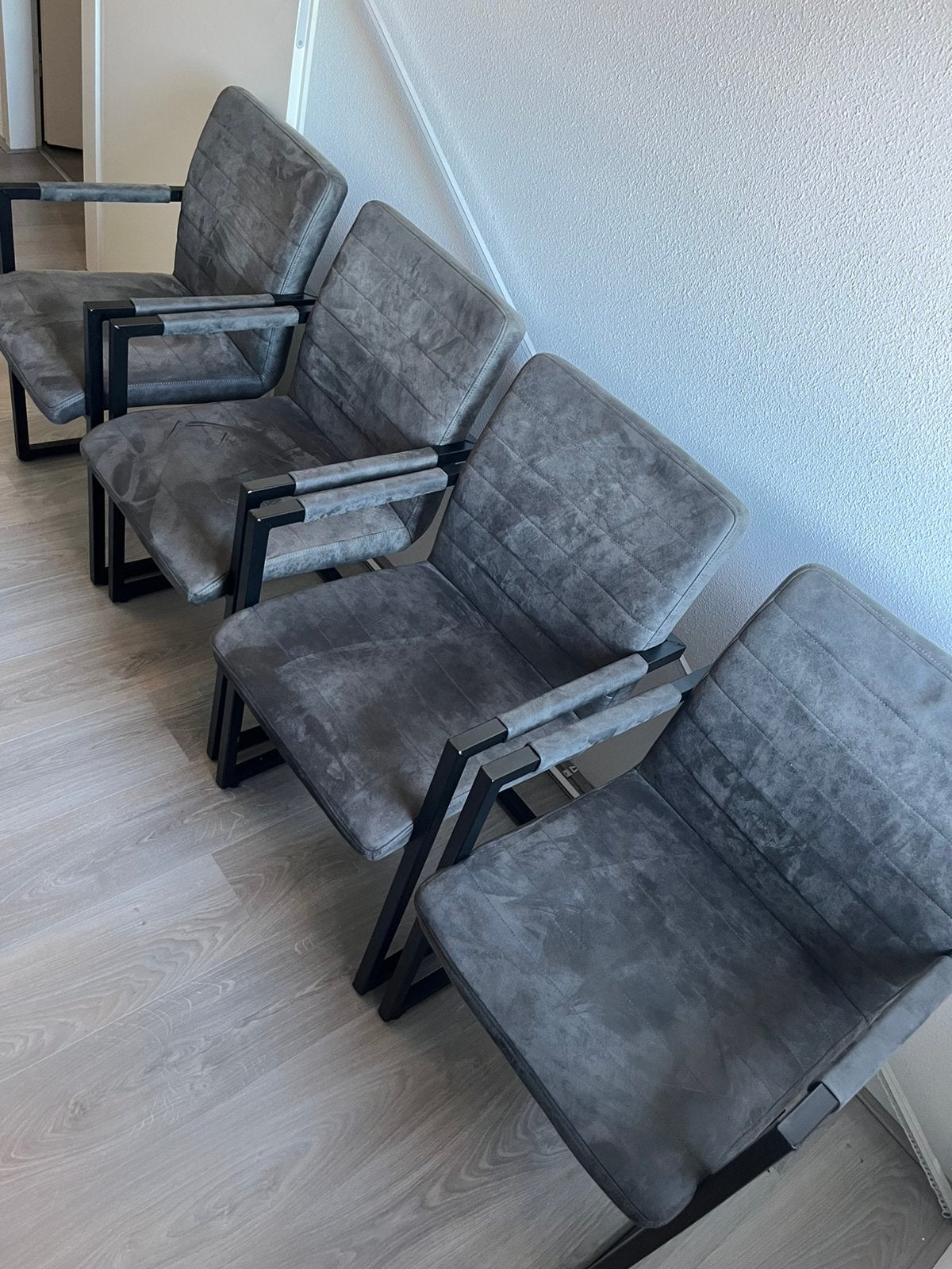 Eetkamerstoelen (lizzy-antaciet) 4st., Huis en Inrichting, Stoelen, Ophalen, Gebruikt, Vier, Stof