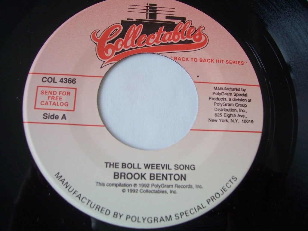 Brook Benton / Collectables 4366 / The boll weevil song, Cd's en Dvd's, Verzenden, Overige genres, 7 inch, Zo goed als nieuw