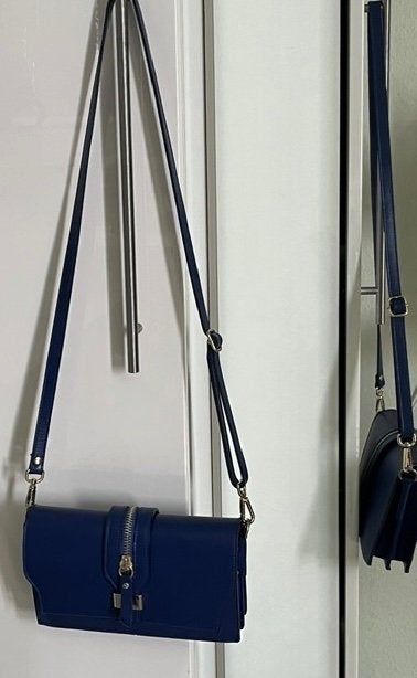 Vera Pelle leren schoudertas blauw, Overige merken, Blauw, Ophalen of Verzenden, Zo goed als nieuw