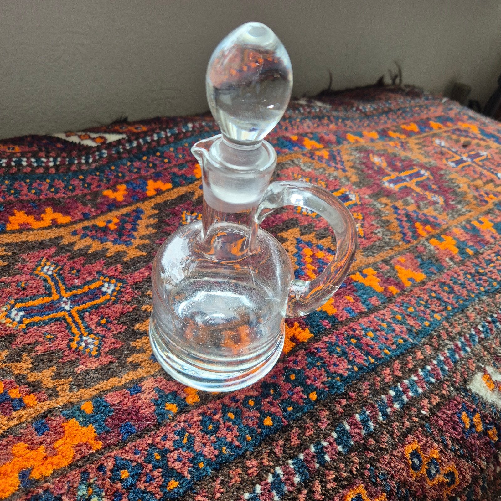 Mondgeblazen vintage glazen cruet, Ophalen of Verzenden