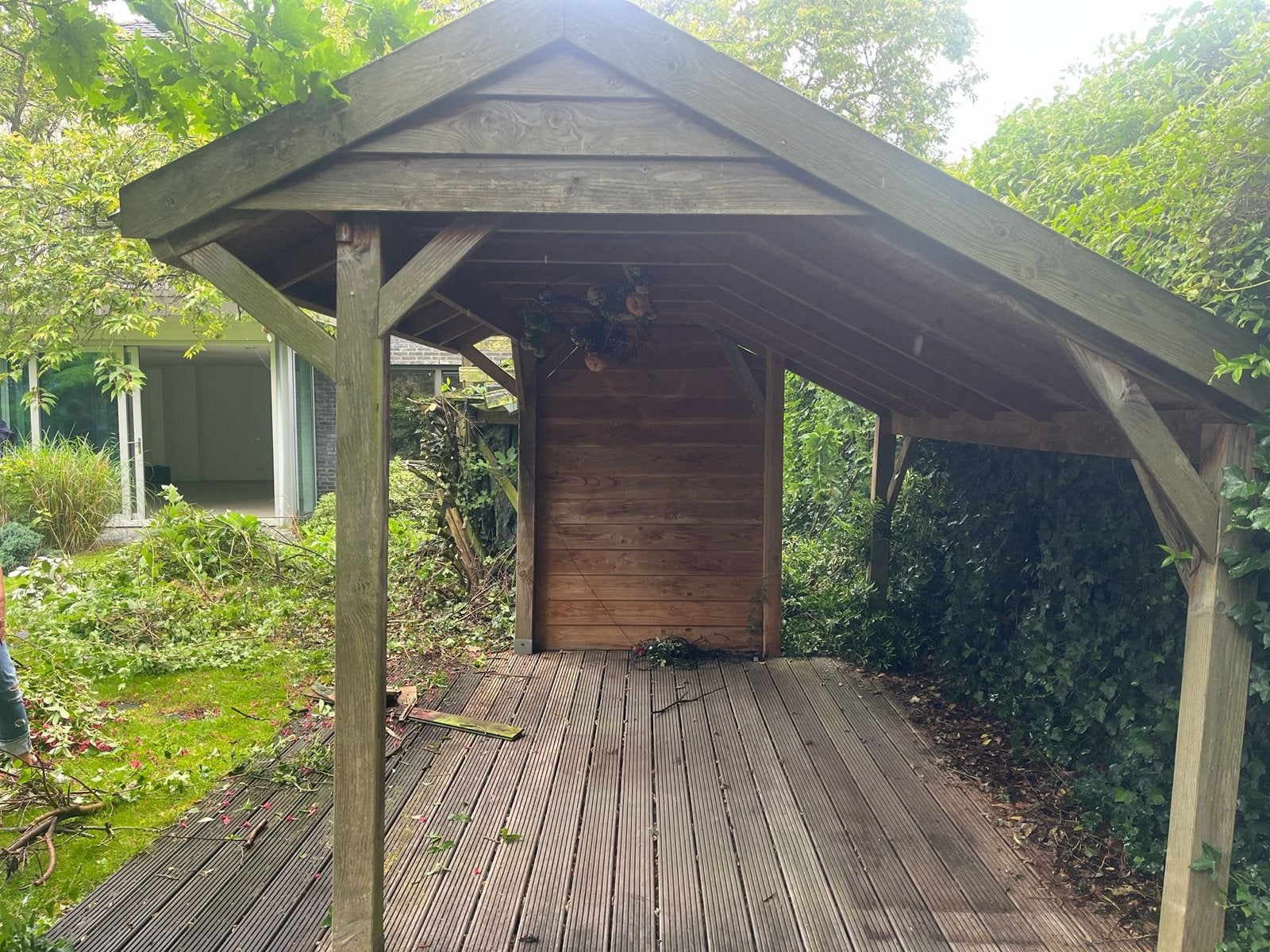 Houten Carport / Tuinpaviljoen met pannendak, Tuin en Terras, Overkappingen, Ophalen of Verzenden, Gebruikt, Carport