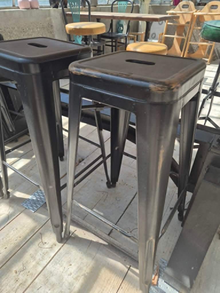 barkruk terras vintage  mat, Ophalen, Zo goed als nieuw, 90 cm of meer, Metaal