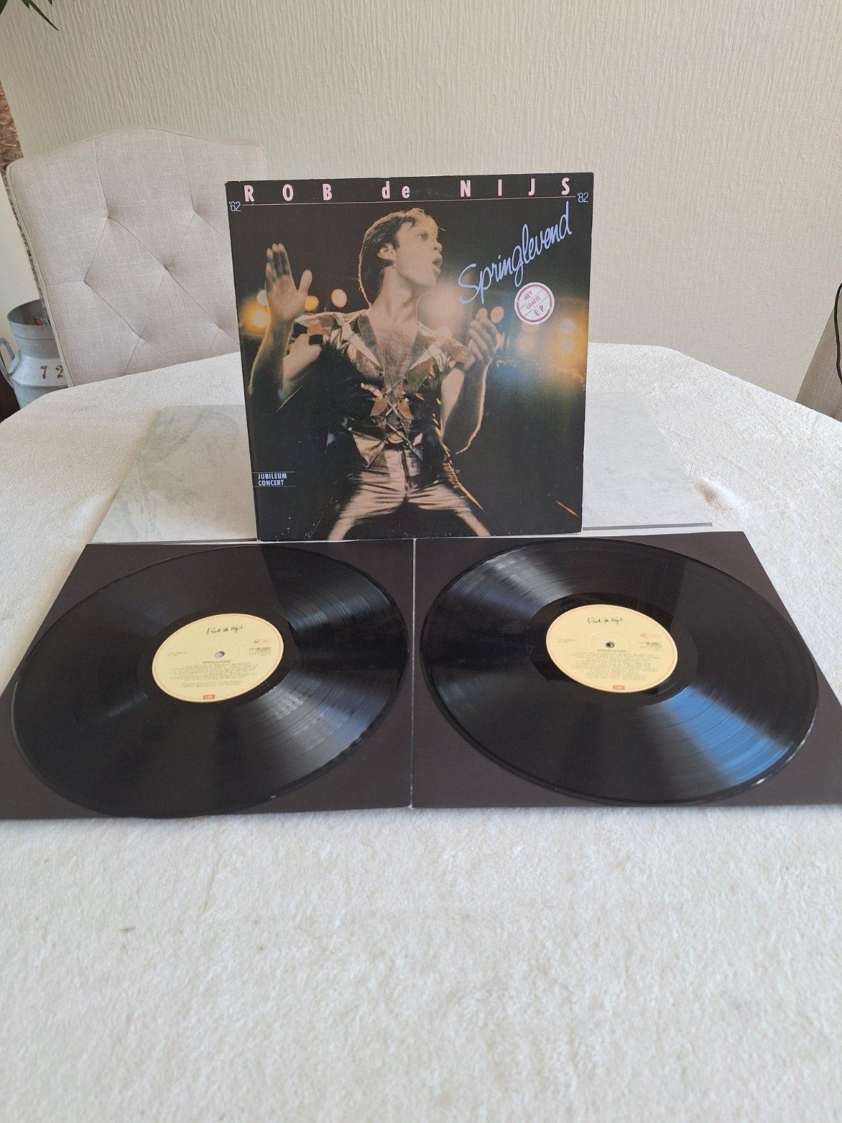 Dubbel LP van ROB DE NIJS  // SPRINGLEVEND...uit 1982, Cd's en Dvd's, Vinyl | Nederlandstalig, Ophalen of Verzenden, Zo goed als nieuw