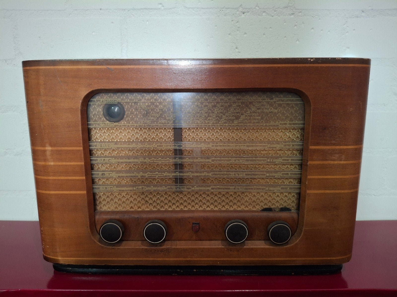 Vintage Philips Buizenradio - Klassieke Houten Radio, Ophalen
