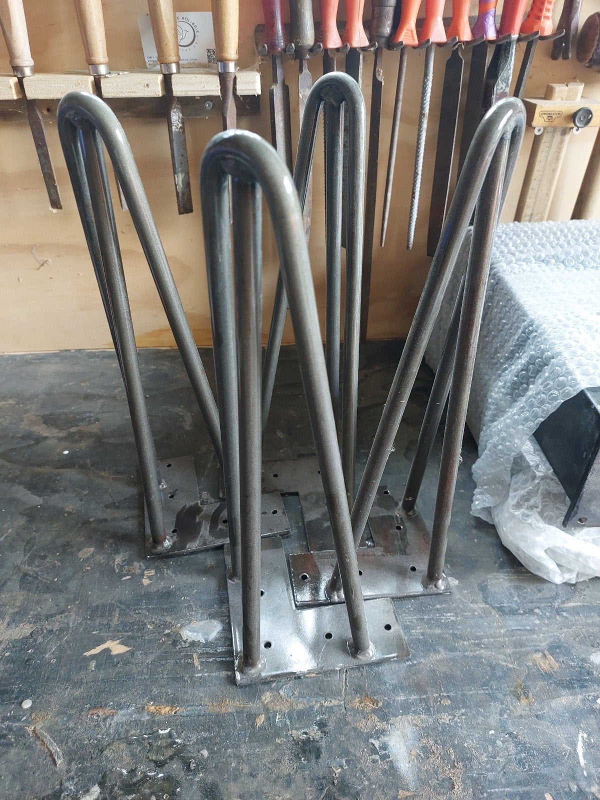 Set van 4 metalen hairpin tafelpoten, Minder dan 50 cm, Nieuw, Minder dan 50 cm, Ophalen of Verzenden