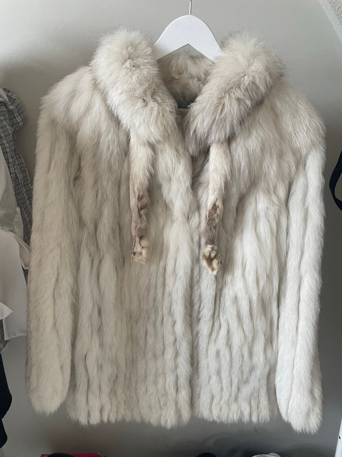 Vintage Witte Bontjas, Ophalen of Verzenden, Zo goed als nieuw, Maat 38/40 (M), Wit