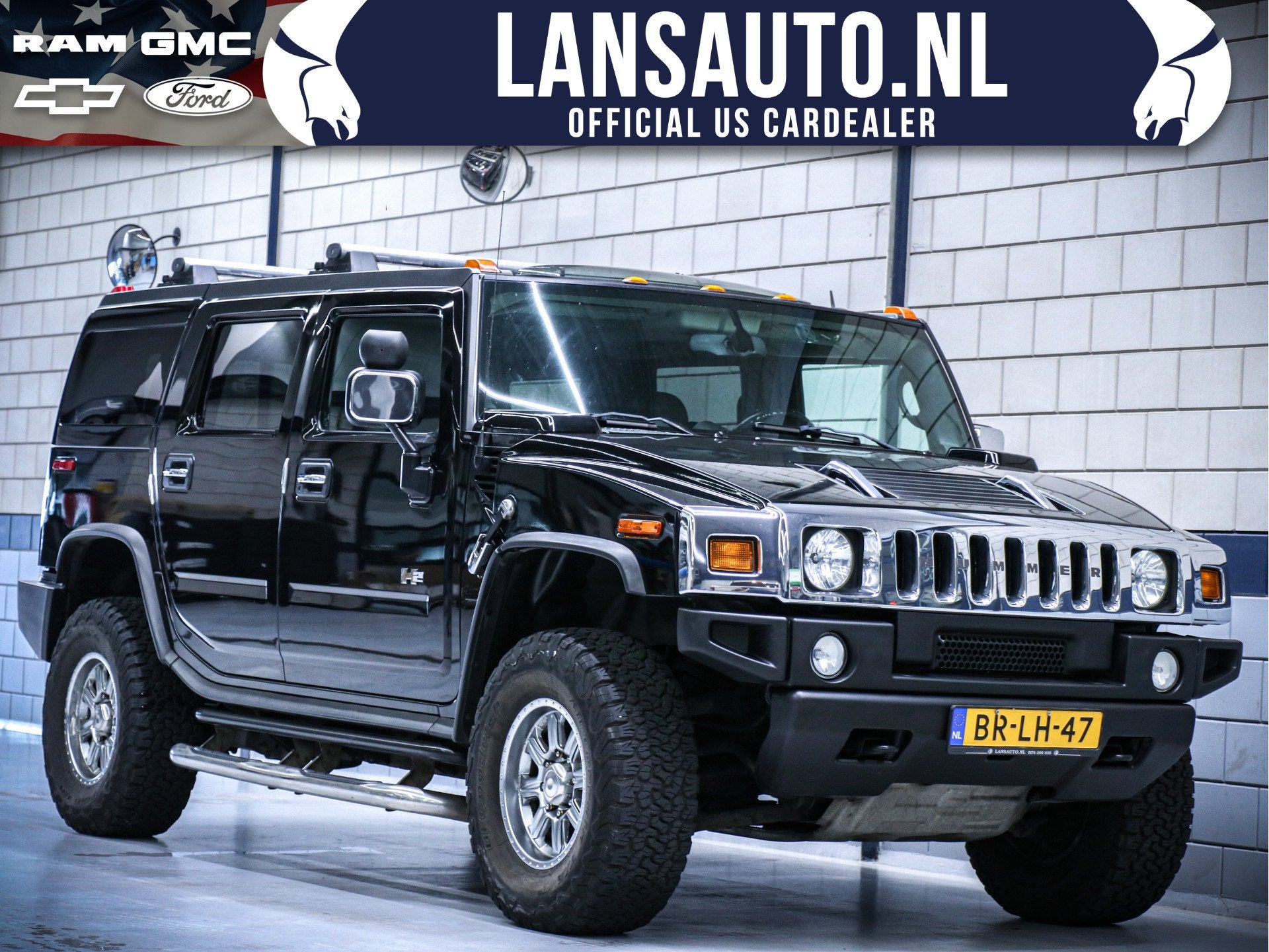 Hummer H2 6.0L V8 | Zwart leder | Schuif Kanteldak | LPG | G, Gebruikt, 324 pk, 2936 kg, Zwart