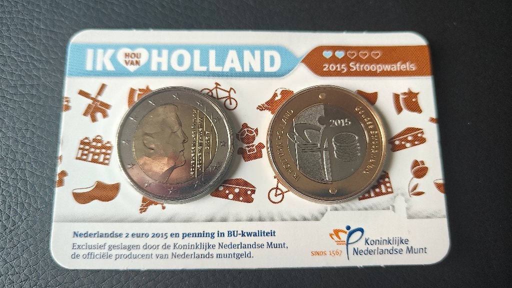 Ik hou van Holland CoinCard - 2015 Stroopwafels, Postzegels en Munten, Ophalen of Verzenden, Koningin Beatrix, Euro's, Losse munt