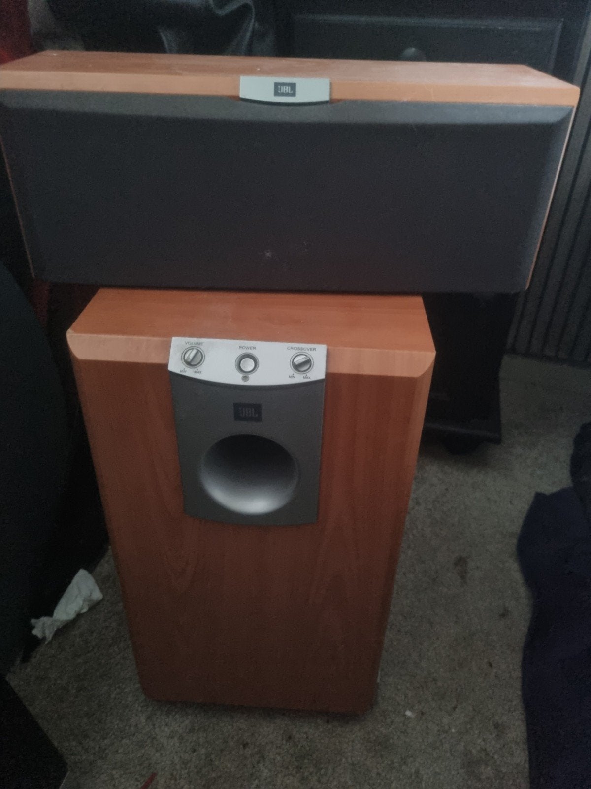JBL SUB178 Subwoofer en Center Speaker Set, Audio, Tv en Foto, Luidsprekers, Gebruikt, Ophalen of Verzenden, 120 watt of meer