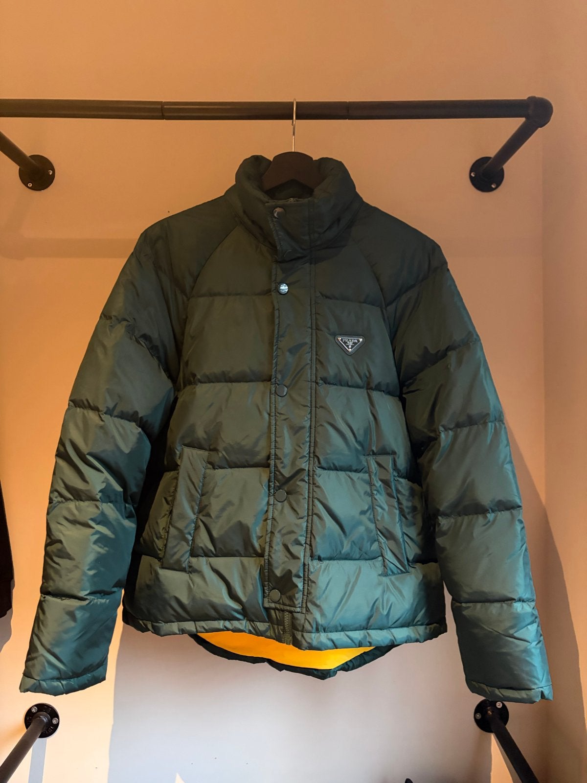 Prada Puffer Jacket Groen - Maat M, Kleding | Heren, Ophalen of Verzenden, Zo goed als nieuw, Maat 48/50 (M), Groen