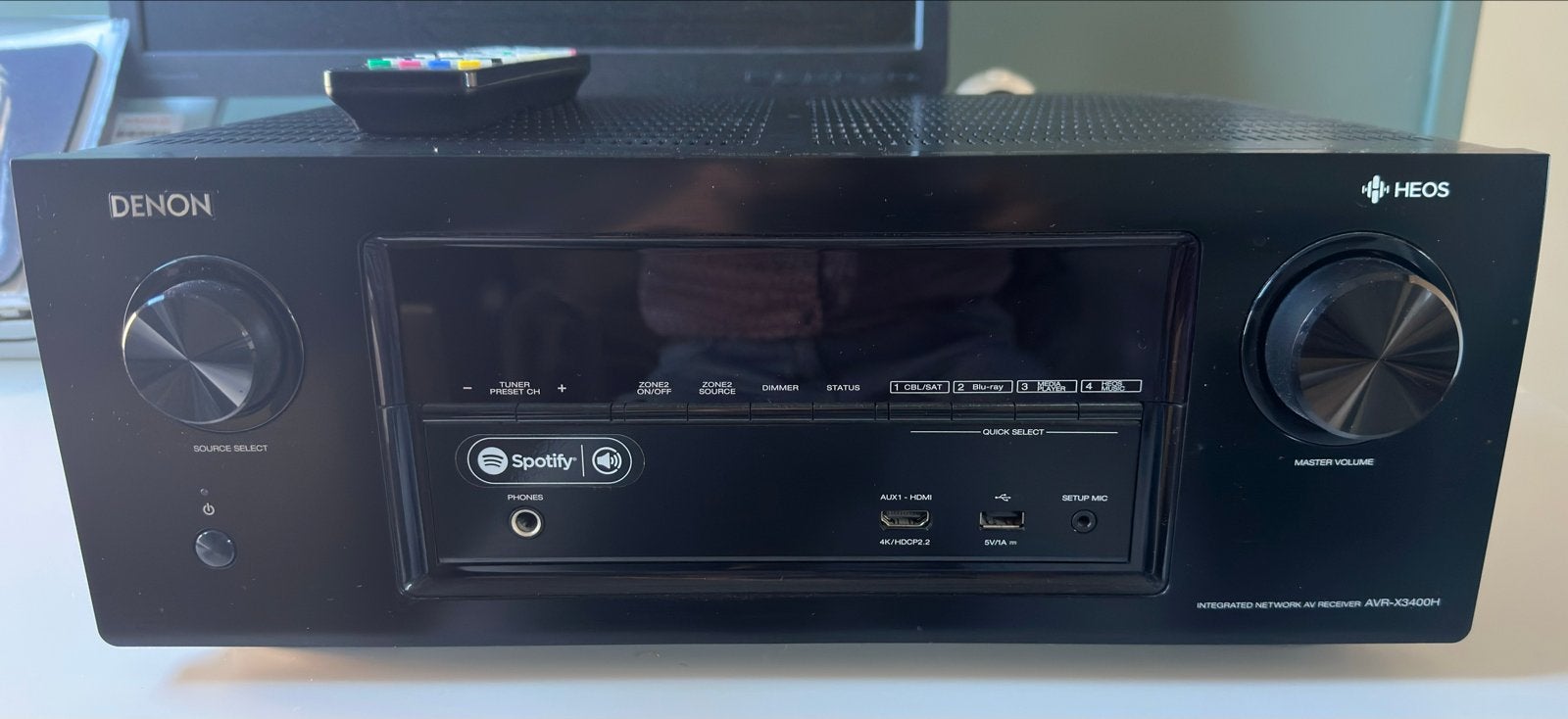 Denon AVR X3400H Surround Set met KEF HTS 2001 & PSW 2000, 70 watt of meer, Zo goed als nieuw, 5.1-systeem, Overige spelers