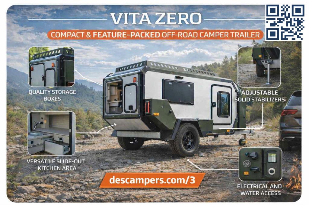 ✅OFF-Road Compact Caravan-Nieuw|VCAMP-ZERO | DEScampers ✅, Caravans en Kamperen, Caravans, Bedrijf, Rondzit