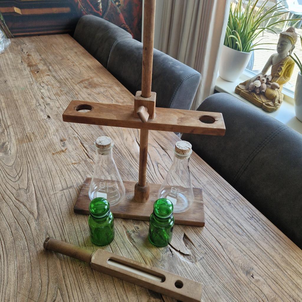Vintage scheikunde/apothekers set met thermometer, Ophalen of Verzenden