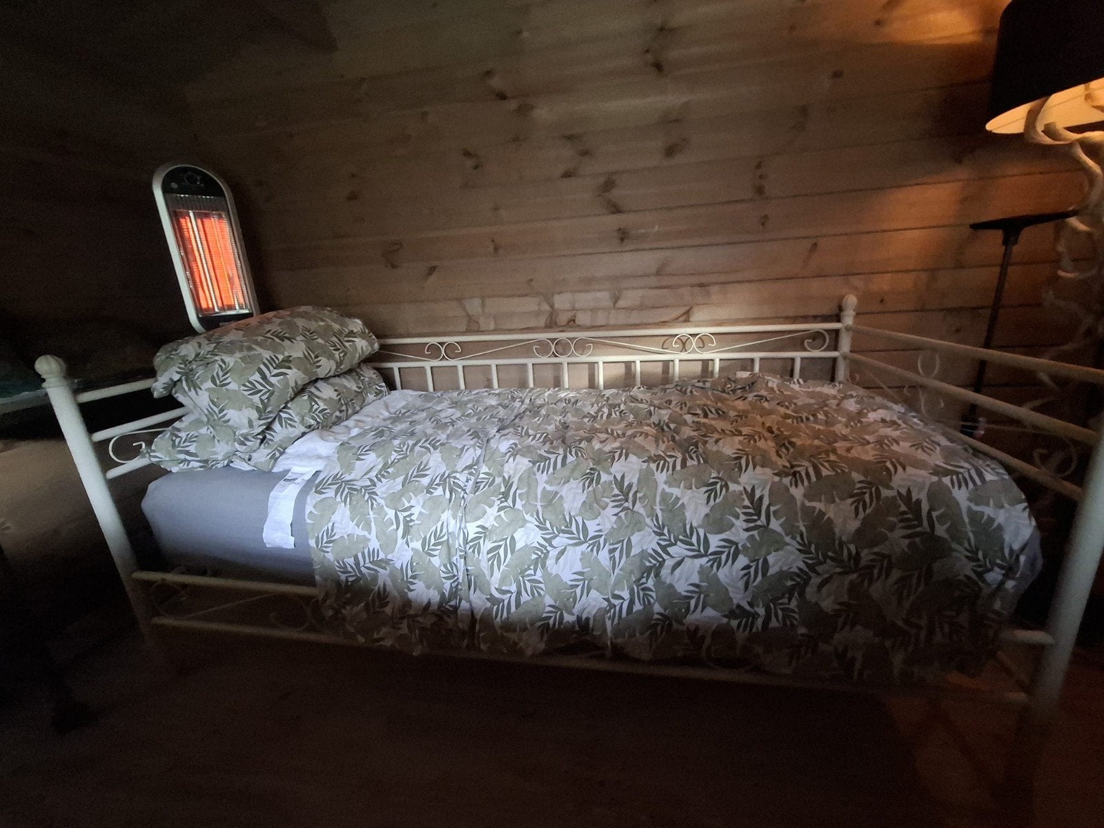 Brocant/Frans bed eenpersoons, vintage, Ophalen, 90 cm, Eenpersoons, Wit