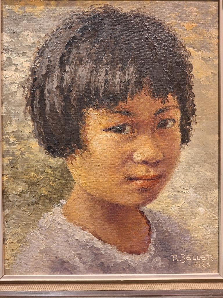 Schilderij: Portret van een Chinees meisje door R. Zeller, Antiek en Kunst, Ophalen of Verzenden