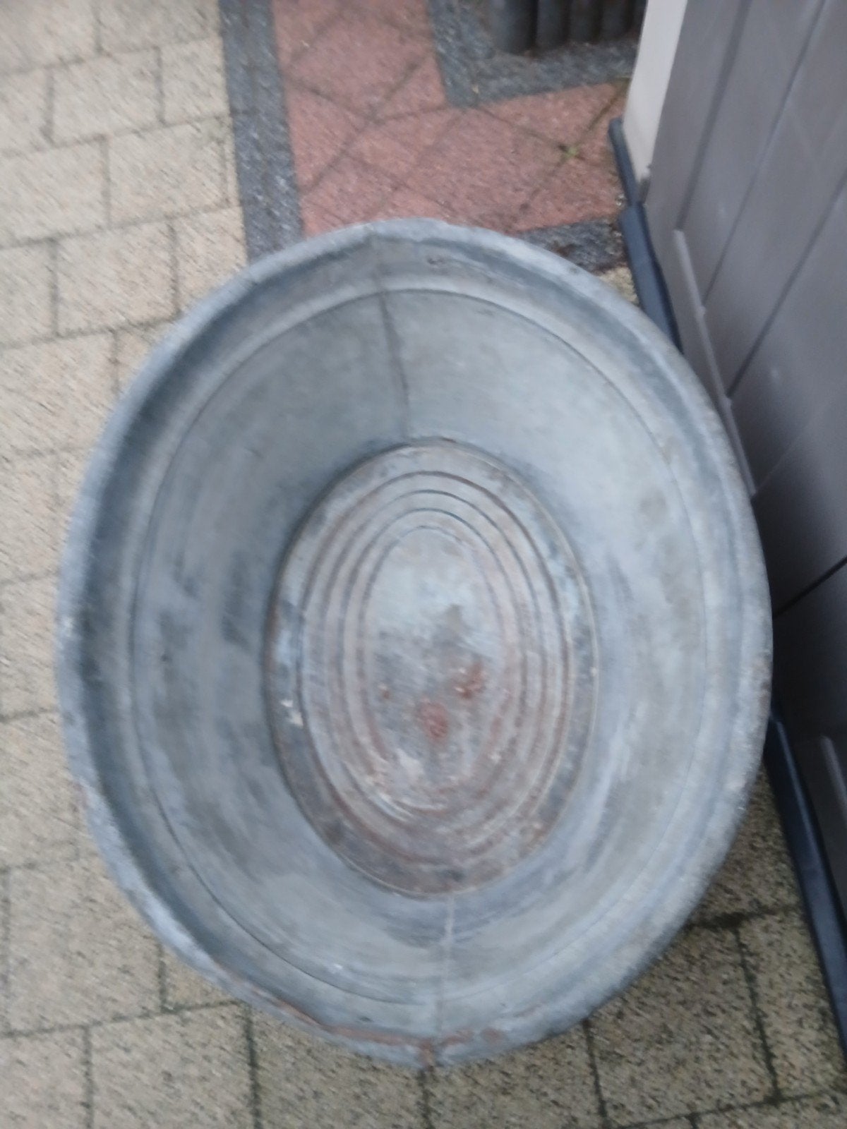 Zinken teil teilen zink bad badkuip vijver kuip bak kist ton, Tuin en Terras, Ophalen, Gebruikt, Metaal, 30 tot 60 cm